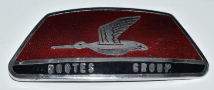 Rootes Group enamel car badge, 13 x 5cm