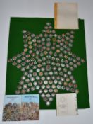 Display of fire brigade badges to include Dewsbury, Leeds, Hartlepool, London, East Ham, Royal