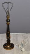 Chinoiserie lacquer table lamp, height 68cm