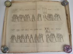 After William Camden Georgian set of six etchings depicting the funeral procession of Queen