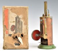 Burnac vertical live steam engine c1950, with original box