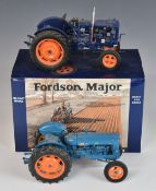 Two Universal Hobbies Broadacre Models 1:16 scale diecast model Fordson Major E27N tractors, one
