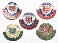Five The Football League enamel Superintendent badges