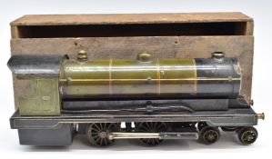 Bowman Models 234 express live steam locomotive 1927-1935, with original wooden base and