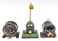 Two dynamos or motors to suit live steam or similar engines together with a dynamo with lamp post,