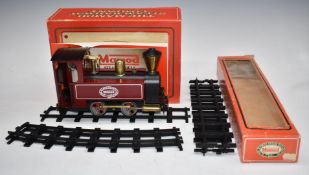 Mamod live steam model 0-6-0 locomotive SL3 and six lengths of straight track, both in original