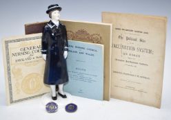 Small collection of nursing memorabilia including Fanny Storr née Howarth, General Nursing Council