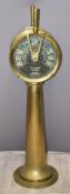 Chadburn ship's telegraph on brass floor mounted tapering stand, to suit a twin engined ship, with