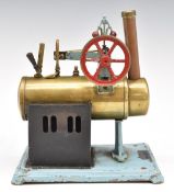 Semi-overtype live steam engine c1910, with oscillating cylinder, whistle, spring safety valve and