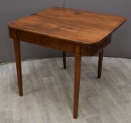 Georgian mahogany fold over table, W91cm
