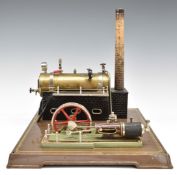 Fleischmann model 130/2 stationary live steam engine single cylinder, governor, pressure gauge,