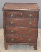 Georgian style bachelor's chest of four drawers with ring handles, W 52 x D 43 x H 64cm