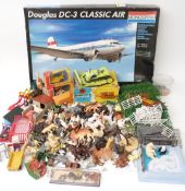 A collection of Britains and similar model farm animals, buildings and accessories together with a