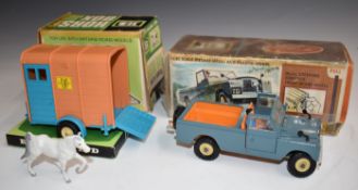 Two Britains model vehicles Land Rover 9676 and Horse Box 9547, both in original boxes.