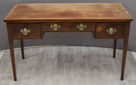 Georgian mahogany hall or side table, W130 x D58 x H77cm