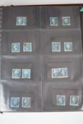 A folder containing a collection of 1841 imperf 1d reds and 2d blues, including London district