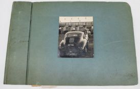 Motor racing and vintage car interest photograph album including Porsche, Humber, Lagonda,