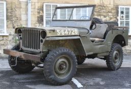 1943 Ford Jeep, registration number TMO 872, with V5c listing the date of first registration as 23/