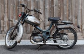 1960 Garelli 50cc moped, with Italian paperwork. In unrestored condition, engine turns over with