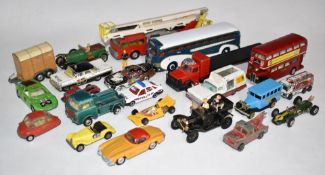Twenty-two Corgi diecast model vehicles including Mercedes 300 SL, Kennel Club Chevrolet Impala,