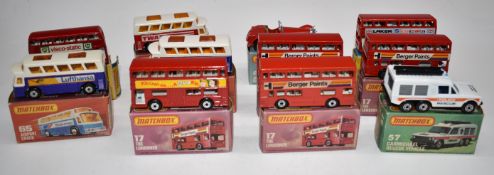 Eleven Matchbox and Matchbox Lesney 1-75 Series and Superfast diecast model vehicles 5, 17x5, 47, 57