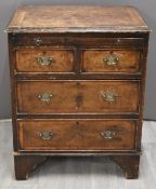 Georgian style bachelor's chest of two over two drawers with brushing slide above, W62 x D44 x