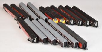 Sixteen Hornby and Lima 00 gauge model railway locomotives and coaches including Virgin and The