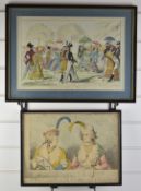 Cruickshank, G: Etching 'Monstrosities of 1824 pt 7' hand coloured, and 'Symptoms of Lewdness or a