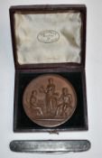 Bronze medallion awarded to Deakin Parker & Co for steam engines 1880 for the Manchester