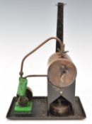 Swan c1920-25 mechanical power plant live steam engine with three wick burner, whistle and