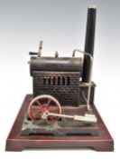 Doll model 33011 stationary live steam engine, c1927, with oscillating cylinder.