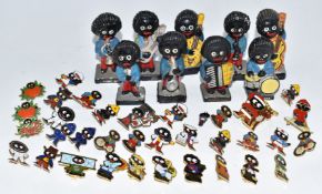 Robertson golly advertising badges and band members, comprising 35 badges and nine band members