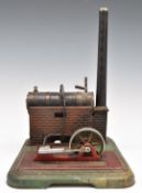 Marklin stationary live steam engine with oscillating cylinder, whistle and sight glass