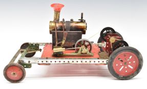 Mamod live steam engine based Meccano car, with single cylinder reversing engine