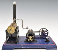 Doll model 407 stationary live steam engine with dynamo and slip eccentric reversing.