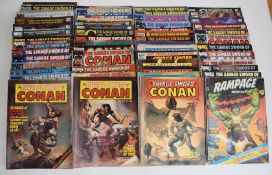 Sixty issues of The Savage Sword of Conan by Marvel comics including issue No.1 (1977) also