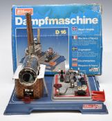 Wilesco model D16 stationary live steam engine, in original box with paperwork and accessories