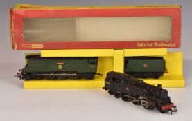 Two 00 gauge model railway locomotives Hornby Dublo BR 2-6-4 tank 80146 and Tri-ang Hornby 4-6-2