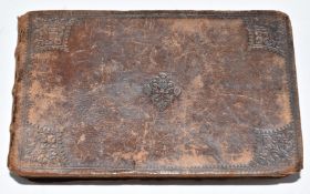 An 18thC autograph album, most entries from the 1730s/40s, includes an engraving of the French