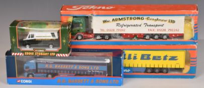 Four Corgi and Tekno diecast model vehicles comprising The British Collection Armstrong 80, Willi