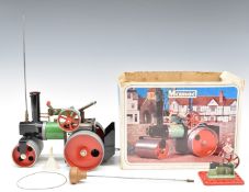 Mamod live steam roller, SR1A, in original box with accessories