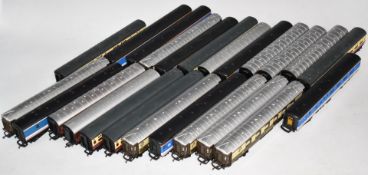 Twenty-four Hornby and Lima 00 gauge model railway coaches including Pullman, Network South East