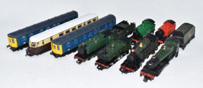 Nine Hornby, Bachmann and similar 00 gauge model railway locomotives including King George V, BR