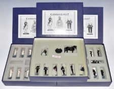 Three Fusilier Miniatures Command Post soldier sets, Royal Yacht Band, Royal Marines Band and