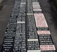 Four Liverpool / Birkenhead / Wirral interest vintage bus destination blinds, width of widest 95cm