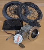 ABC Skootamota project comprising OHV engine number 2460, with CAV magneto attached, pair of wheels,