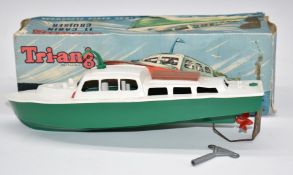 Tri-ang clockwork 11'' Cabin Cruiser boat, in original box.