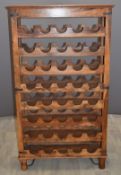 Hardwood metal bound 40 bottle wine rack