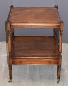 Pair of mahogany occasional tables with single drawer to lower shelf, width 46cm, height 60cm