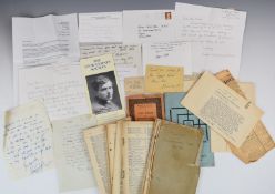 A collection of ephemera, signatures, newspaper clippings, letters, photographs etc and a Calendar
